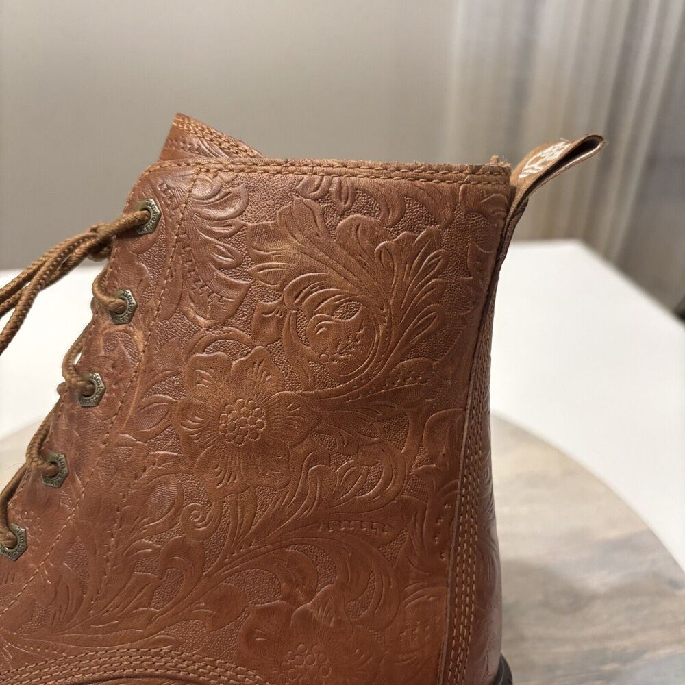 Women's Timberland Sienna High Embossed Brown Leather Waterproof Boots US Size 8 - Picture 3 of 12